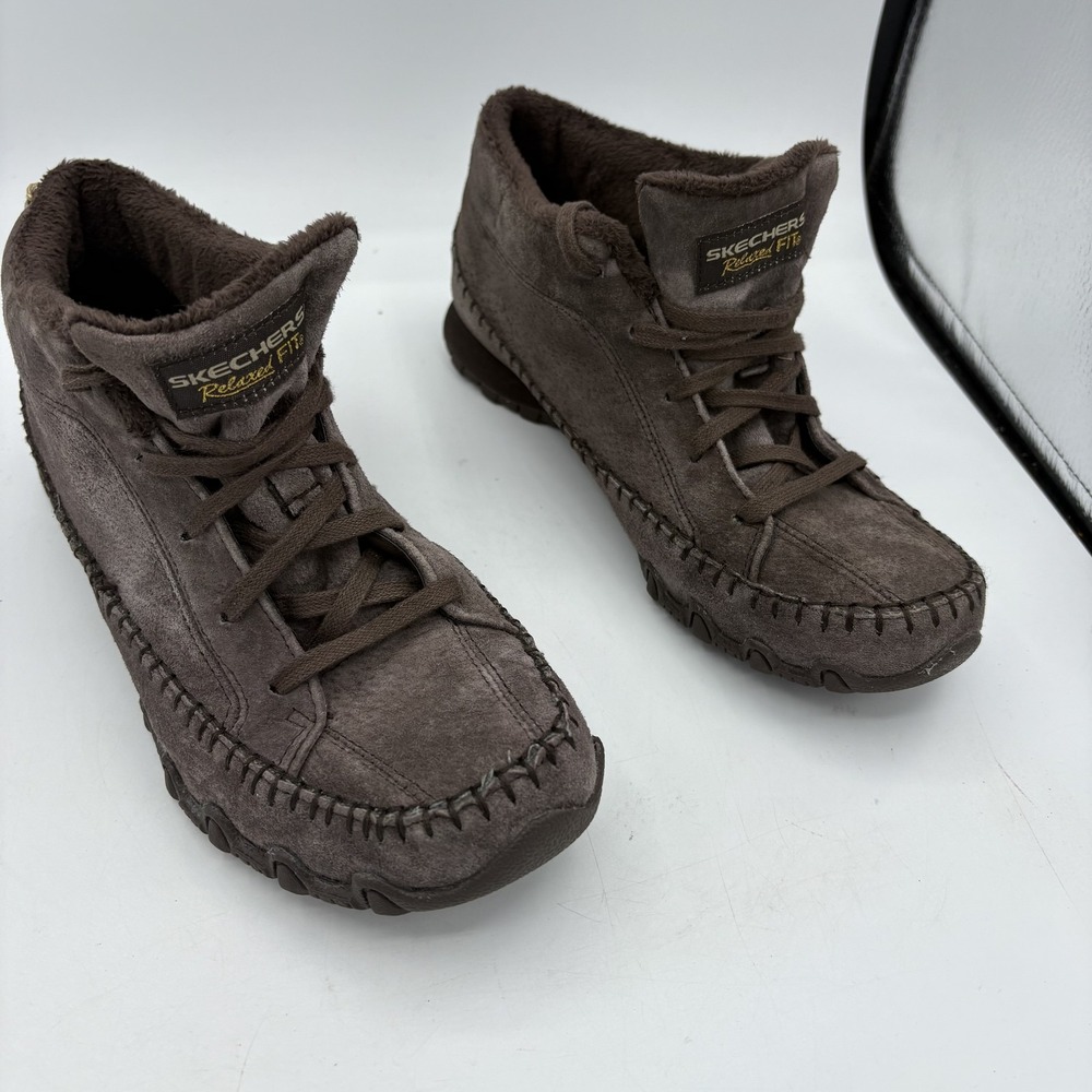 Skechers‎ Relaxed Fit Shoes Womens Size 7 Chukka Boot Faux Fur Lined SN 49013